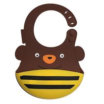 Baby Cartoon Silica Gel Bibs Infant Silicone Rice Pocket Wat