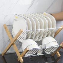 Kitchen drain dish rack dish plate stainless steel drying rack rack for bowls household Japanese dish rack