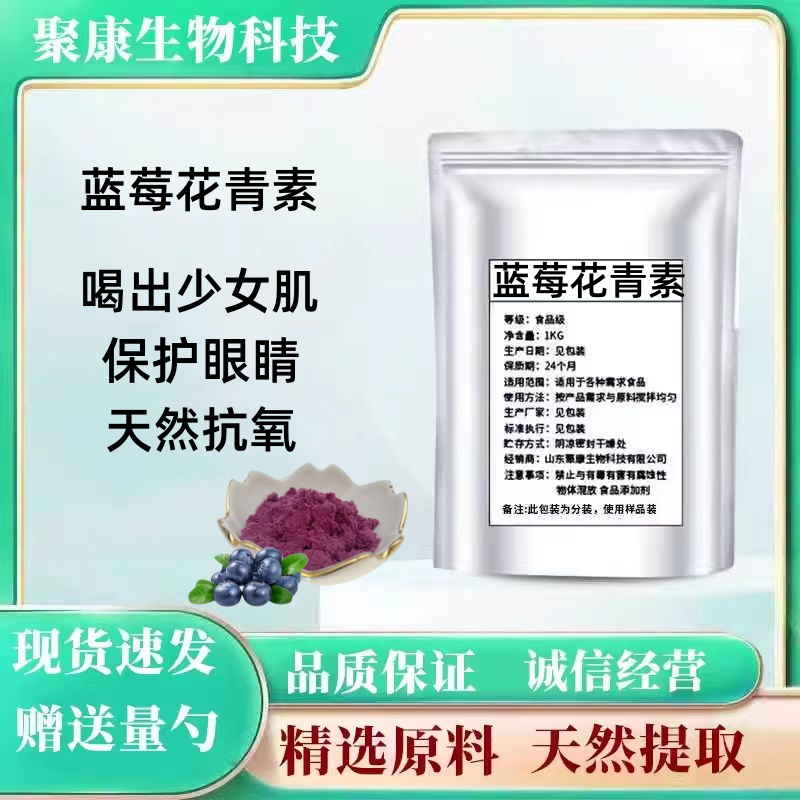 蓝莓花青素25% 蓝莓花青素固体饮料 花色苷粉状食品级原料100g/袋