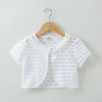 Girls air-conditioning shirt thin childrens shawl summer outer wear for baby girl baby knitted cardigan sun protection jacket