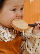 Crop ZOWOO baby newborn baby can chew rattle diy wooden childrens comfort toy hand rattle