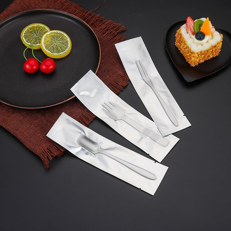 Disposable Stainless Steel Tableware Set, Individually Packaged Food-Grade Tableware Set