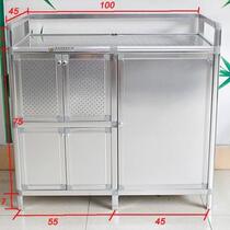 Thickened stainless steel gas stove cabinet sideboard kitchen cupboard simple cabinet stove cabinet aluminum alloy storage cabinet
