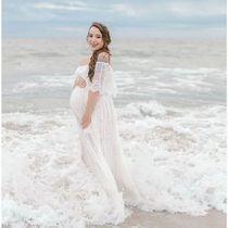 Maternity Lace Dress Boat Neck Maternity Photography Photo W