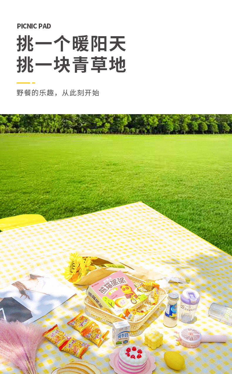 Picnic mat, moisture-proof pad, thickened waterproof, portable, foldable picnic blanket for spring outings and excursions, outdoor camping picnic equipment pic 8