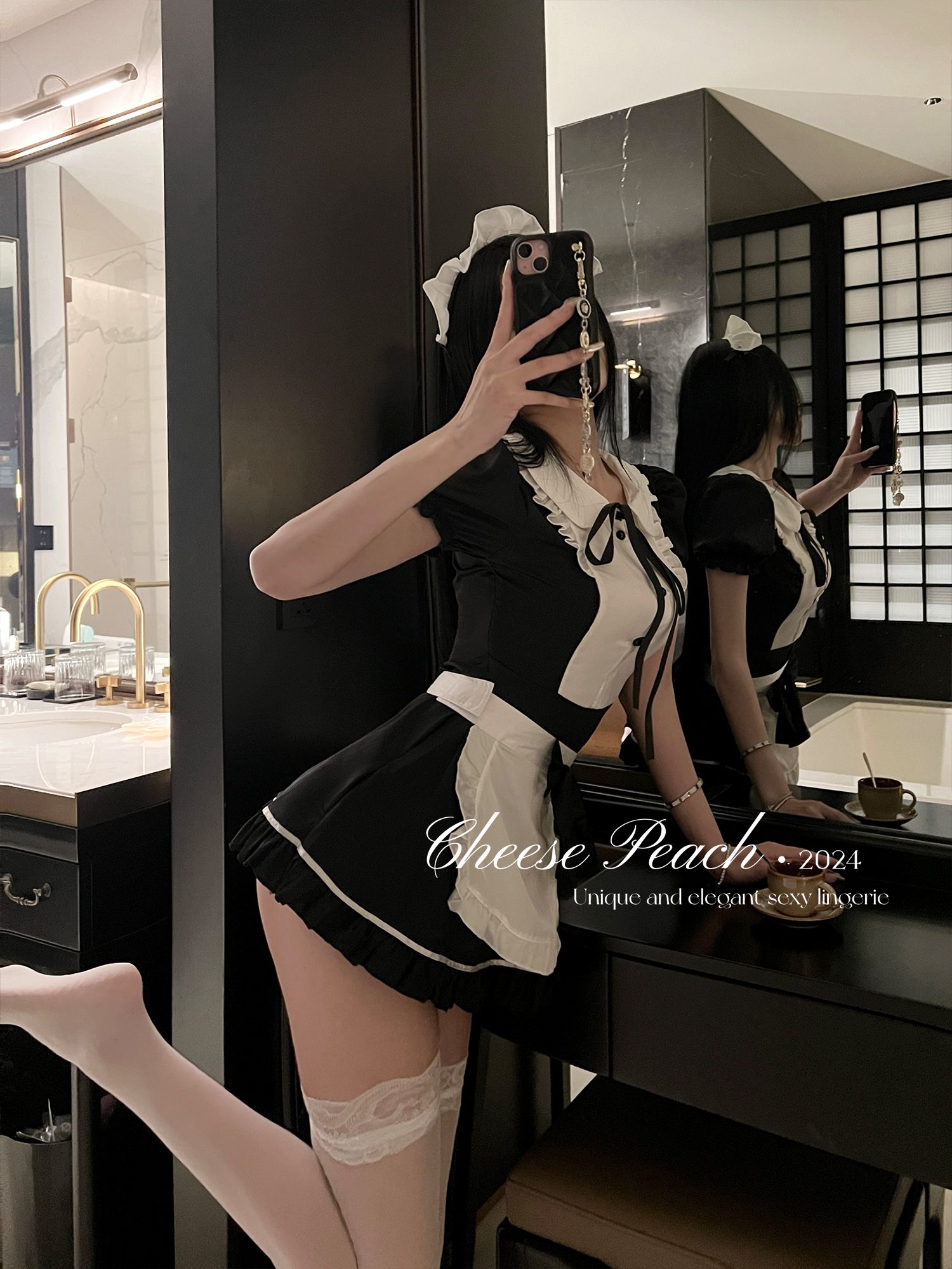 CheesePeach 【 Sei gehorsam 】 Pure Desire Cosplay-Uniform, süßes Nachthemd-Dienstmädchen-Set_voghion.com