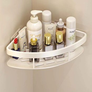 White bathroom storage shelf without punching toilet toilet toilet toilet wall storage shelf wall hanging cream