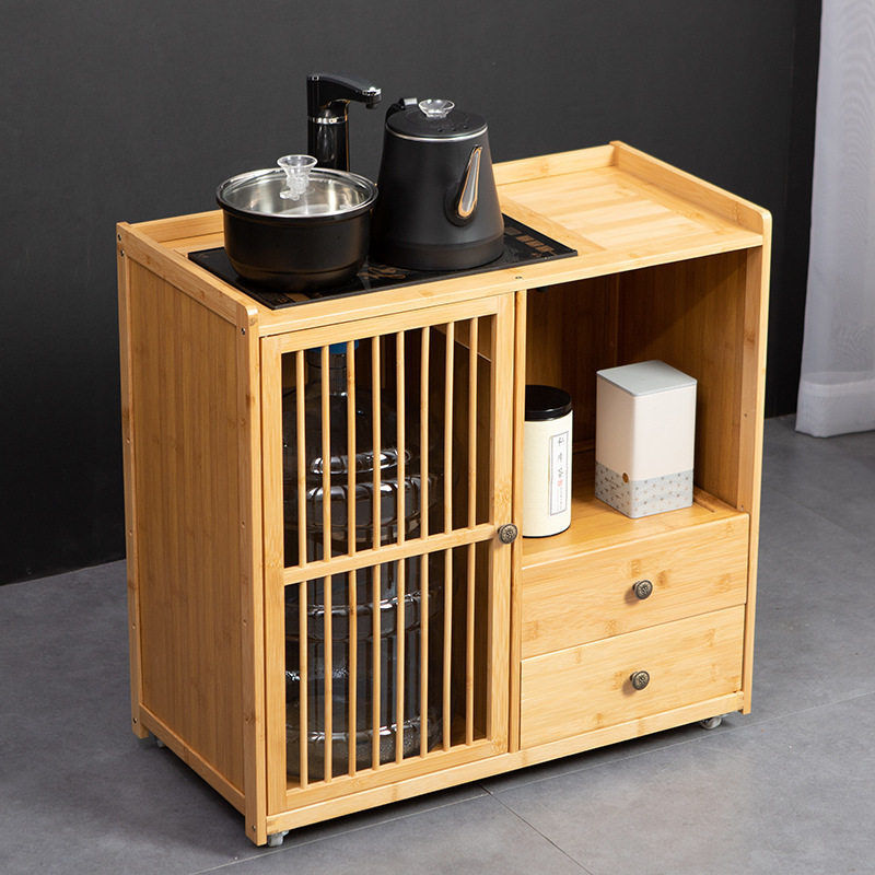 Tea Side Cabinet, Small Coffee Table for Living Room, Side Cabinet with Integrated Kettle, Sofa Side Table, Tea Bar, Tea Cabinet, Tea Table, Water Bucket Cabinet