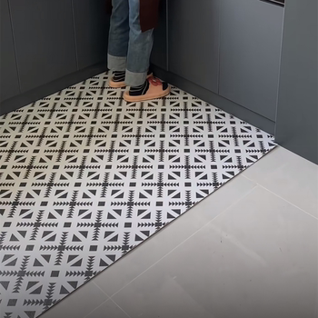 Anti-slip, anti-oil, wipeable, washable, cuttable kitchen floor mat