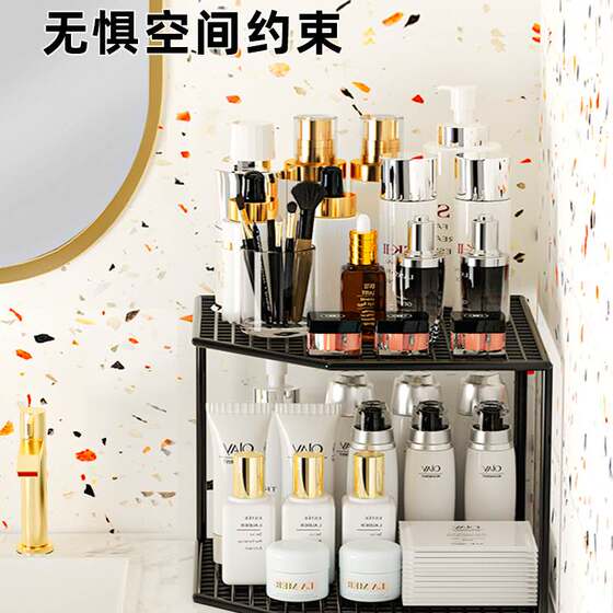 橱柜浴室伸缩洗手台子收纳洗漱整理架分层下内卫生间下水槽置物架