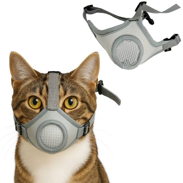 Pet cat muzzle, adjustable size, anti-bite, anti-screaming, breathable cat mask, pet muzzle, cat mask