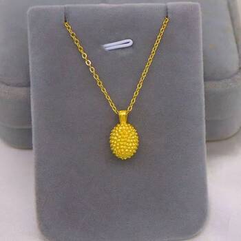 Hong Kong Genuine Friendship Necklace for Women, New Simple and Versatile Durian Pendant, Non-Fading, Washable, Gift for Loved Ones