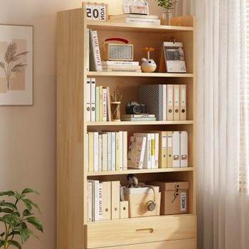 Solid wood bookshelves floor-standing storage racks for household living room wall storage cabinets modern simple multi-layer large-capacity bookcase