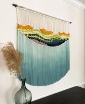 Bohemian hand-woven door curtain curtain wall hanging decorative curtain wall tapestry bed and breakfast living room background wall cotton thread