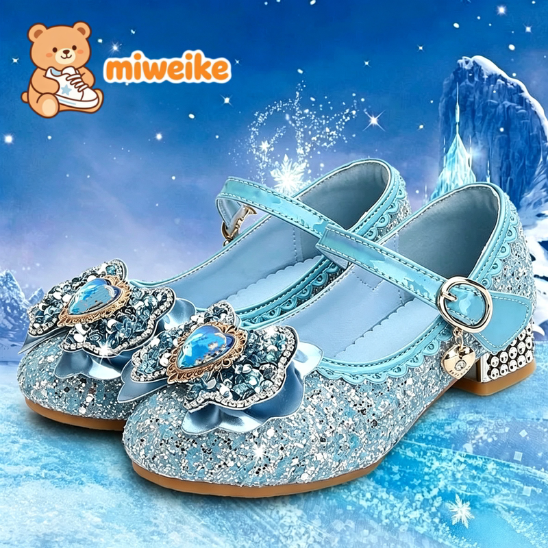 French Miweike Popular Girls' Best-Selling Princess Crystal High-Heeled Shoes Non-Slip Children's Leather Shoes Performance Shoes French Miweike Popular Girls' Best-Selling Princess Crystal High-Heeled Shoes Non-Slip Children's Leather Shoes Performance Shoes