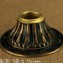 Pure copper high-quality hand-cranked base large lotus base with hole diameter of about 2 7cm exquisite workmanship desktop ornament for home use