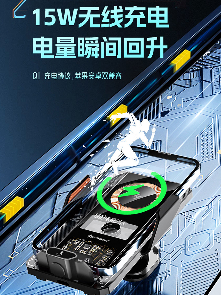 Transparent Phone Holder for Car 2024 New Model, Supports Navigation, Wireless Charging, Induction, Air Vent Magnetic Mount, Center Console