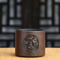 Yunnan Jianshui purple pottery cup carved decoration master cup tea cup window cup tea cup handmade non-purple sand