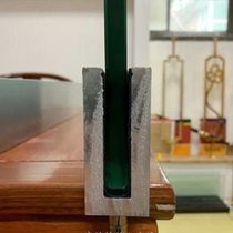 Glass ladder handle U-shaped trough railing floor trough floor pole aluminum B material frameless u-shaped MO carbon steel floor trough corridor stainless steel