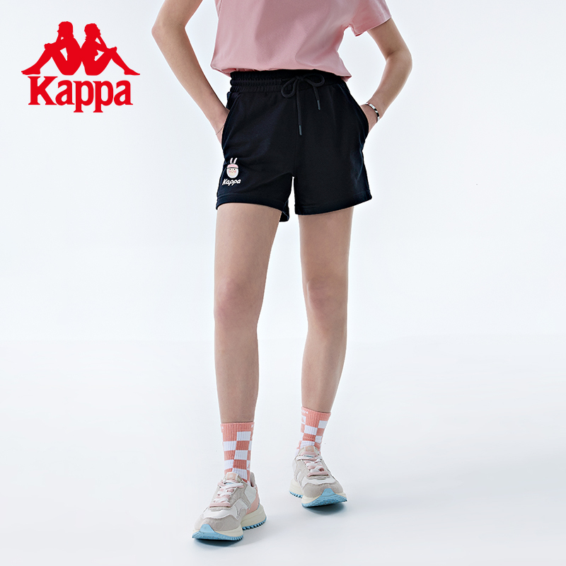 Kappa Shorts 2023 New Women's Summer Sports Shorts Knitted Casual Shorts Printed Five-Point Pants