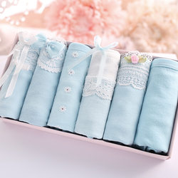 CD pure cotton underwear women's gift box, pure cotton fabric, cute Japanese girl's briefs, women's 6-pieces.