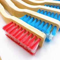 Bamboo wooden shoe brush curved handle shoe brush bamboo handle shoe brush plastic bristle brush floor brush thickened color brush 2 yuan department store