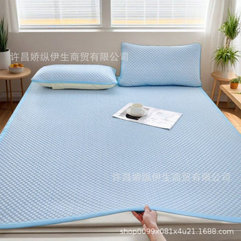 Popular foldable mat iced doodle iced silk anti-slip soft sheet summer iced silk mat household single and double