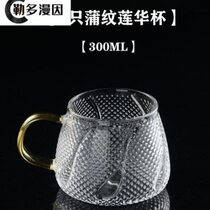 High temperature resistant hammered glass tea cup large with handle household master cup with lid office conference room tea cup