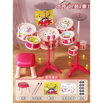 Genuine yellow duck drum set childrens toy home practice drumming beginners musical instrument baby 1