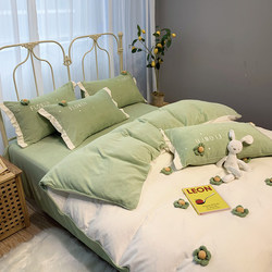 Roland Home Textile Winter Thickened Warm Warm Fleece Four-Piece Double-Sided Velvet Coral Velvet Flannel Flannel Bedding