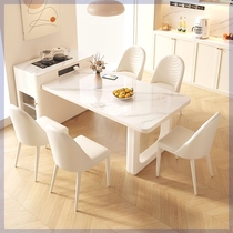 Small island dining table multifunctional retractable living room slate island dining table household integrated small apartment dining table and chairs tea