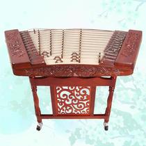 402 yangqin musical instrument manufacturer sells red rosewood carved dragon yangqin and double dragons playing with beads flat carved dulcimer
