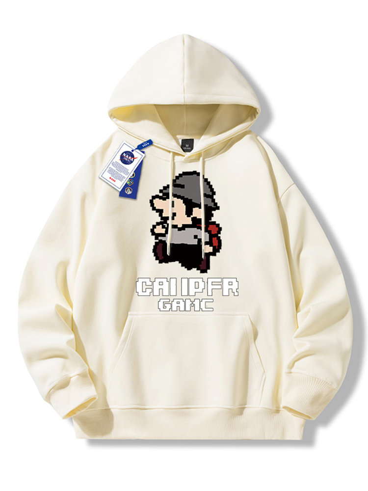 Nasa Co-Branded American-Style Heavyweight Long-Sleeved Hooded Sweatshirt for Men and Women, Autumn and Winter Fleece-Lined Thickened Warm Jacket Top