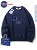 Nasa Co-Branded Heavyweight Long-Sleeve Sweatshirt for Men and Women, Autumn Simple Casual Loose Versatile Crew Neck Top