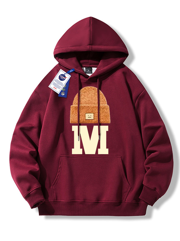 Nasa Co-Branded American Casual Heavyweight Long-Sleeve Sweatshirt for Men and Women, Fashionable, Loose-Fitting, Versatile, Fleece-Lined Hooded Top