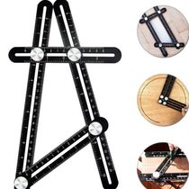 Multi-angle folding ruler Aluminum alloy multifunctional movable 4-fold ruler Stainless steel four-sided ruler Four-corner ruler 4-fold ruler