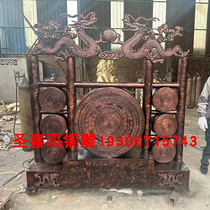 Pure copper Guangxi bronze drum ornaments cast copper floor-standing imitation copper Buyi divine drum national characteristic war drum custom copper sculpture