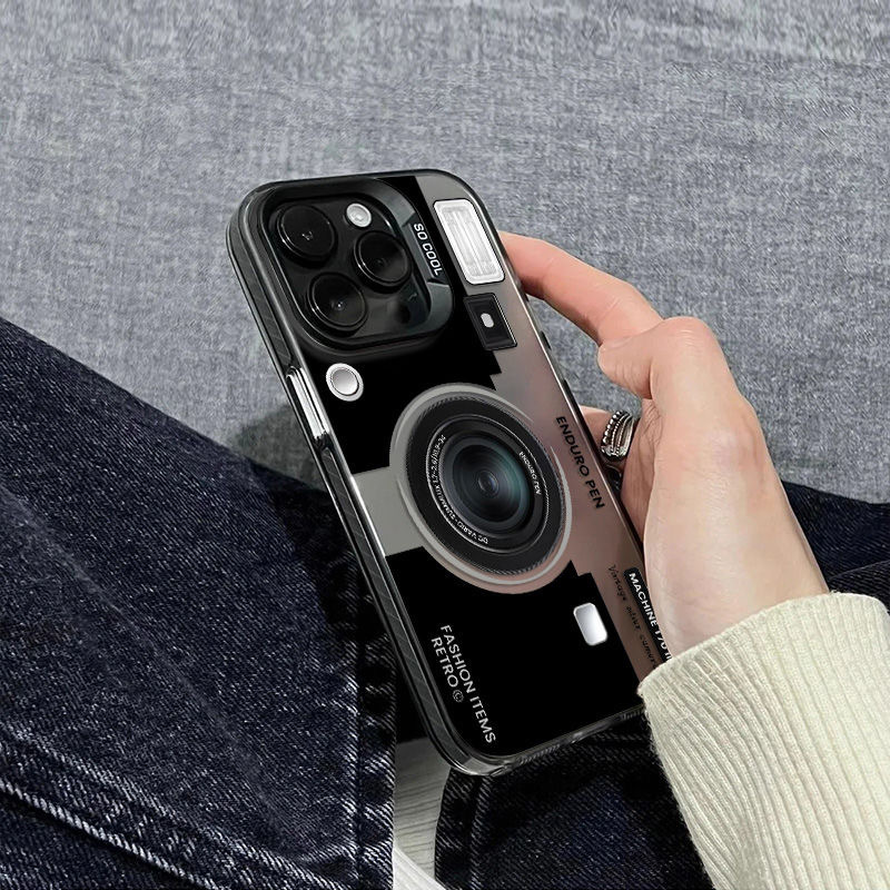 Retro Camera Style Phone Case for Samsung S24Ultra Acrylic S23Fe/S22+S21 Matte A55A15A16/A06S Premium A25A35 Trendy Brand A54 Unisex Note20S10
