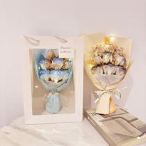 Birthday gift for female babys breath forget-me-not dried flower bouquet rose eternal flower for best friend girlfriend graduation Valentines Day