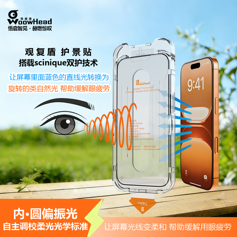 Wuhedeguanfudun Tempered Glass Screen Protector for iPhone 17 Pro, Eye Protection Film, Optical Protective Film, Circular Polarized Light, Magnetron Sputtering Ar Anti-Reflection, 96% Anti-Reflective Rate, 0.5% Reduces Eye Strain Wuhedeguanfudun Tempered Glass Screen Protector for iPhone 17 Pro, Eye Protection Film, Optical Protective Film, Circular Polarized Light, Magnetron Sputtering Ar Anti-Reflection, 96% Anti-Reflective Rate, 0.5% Reduces Eye Strain