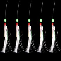 Fishing Hooks Bait Mackerel Outdoor Rigs White Foil 5Pcs Coa