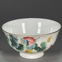 Qianlong year of the Qing Dynasty four-season safe pattern return bowl antique antique porcelain second-hand collection