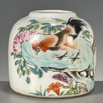 Hong Xians pastel water bowl with good luck and good fortune patterns antique and second-hand porcelain collection