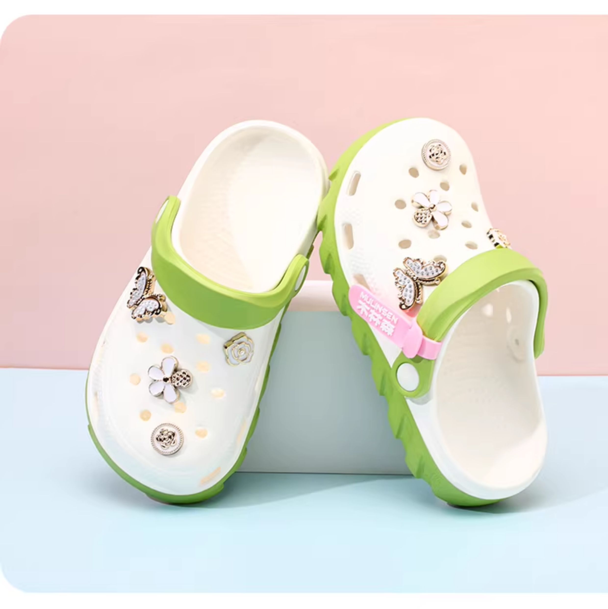 Mlskms-Vautid Girl Hole Shoes New Arrival Outdoor Non-Slip Kids Slippers Cherry Blossom Sandals Baby Girl Beach Shoes — 20