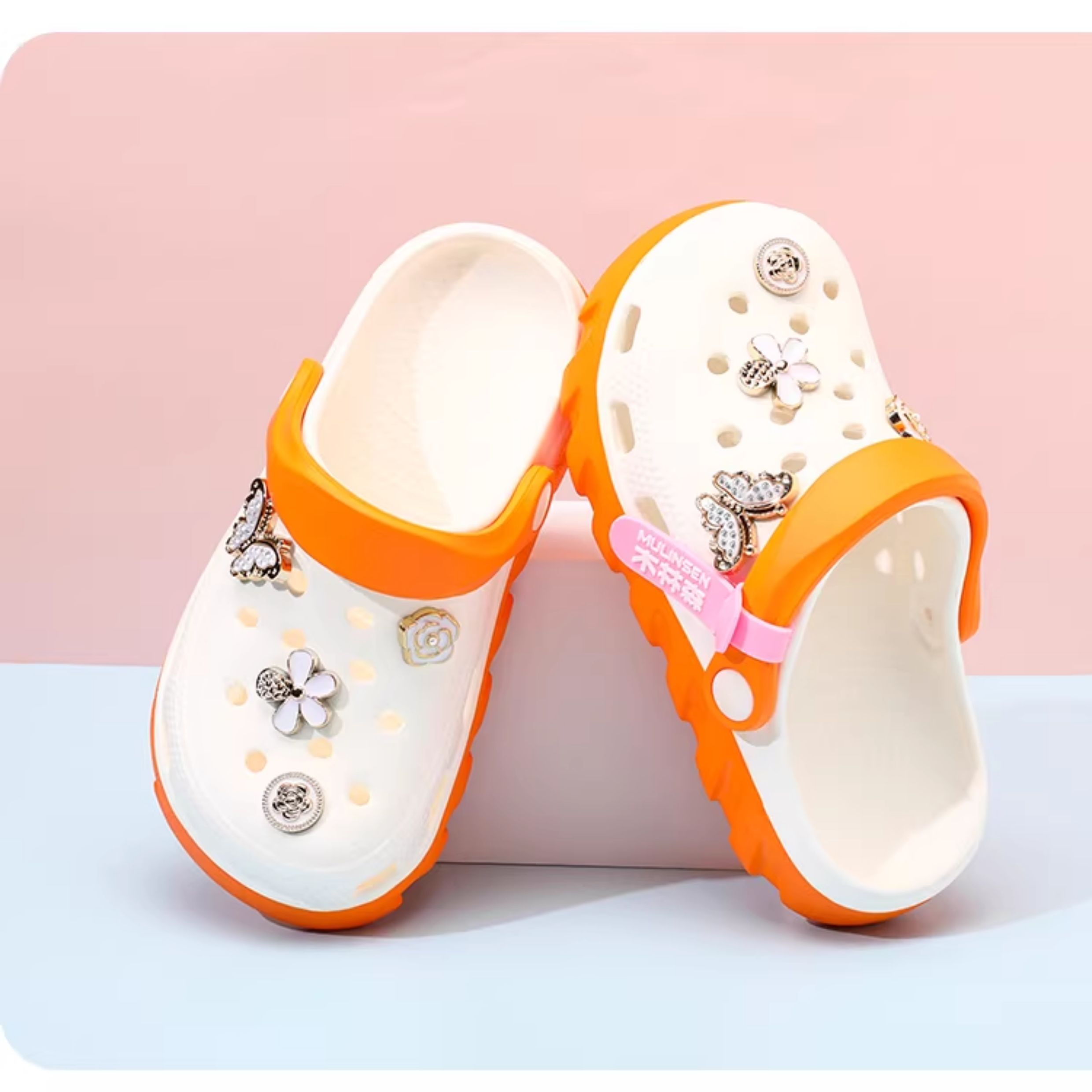 Mlskms-Vautid Girl Hole Shoes New Arrival Outdoor Non-Slip Kids Slippers Cherry Blossom Sandals Baby Girl Beach Shoes — 26