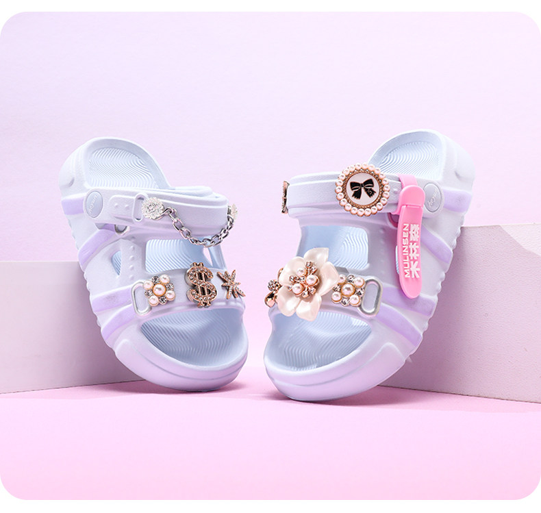 Mulinsen Girls' Sandals 2026 New Summer Children's Slippers for Older Kids, Suitable for Water, Non-Slip Girls' Sandals — 17