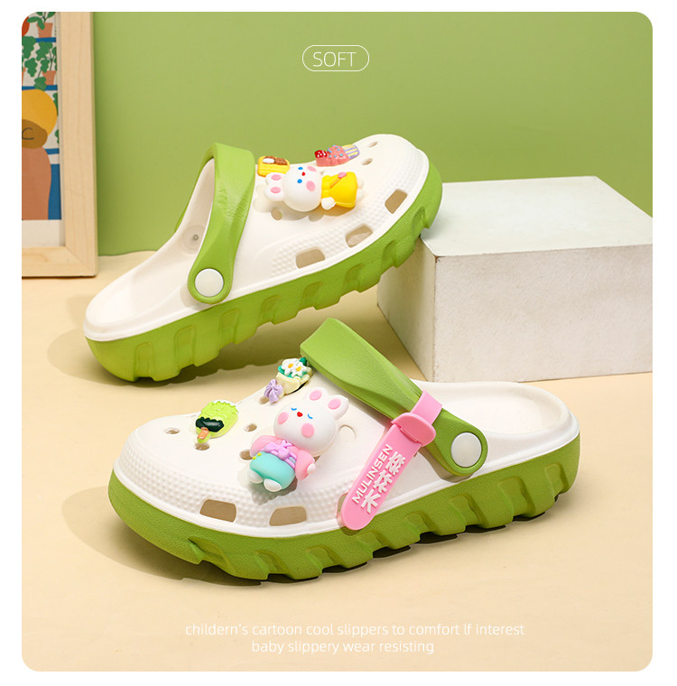 Mlskms-Vautid Girl Hole Shoes New Arrival Outdoor Non-Slip Kids Slippers Cherry Blossom Sandals Baby Girl Beach Shoes — 14