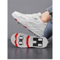 Pulley shoes can be shrunk and runaway student mens model can walk children four adults can transform double skate girls to travel