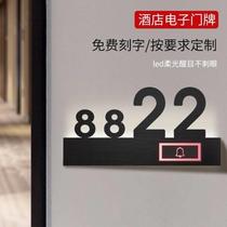 Customized electronic door number hotel led electronic door display doorbell horn do not disturb room number door number