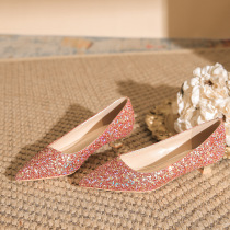 Red high heels womens stiletto two-wear wedding shoes womens pointed toe shallow mouth fashion sexy temperament womens bridal shoes versatile